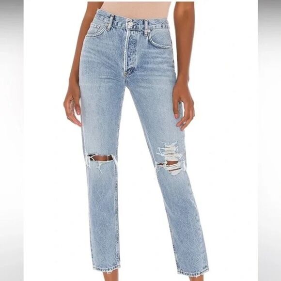 Agolde Jamie High Rise Classic Size 30 Blue‎ Jeans 100% Organic Cotton Spectator - Picture 1 of 13